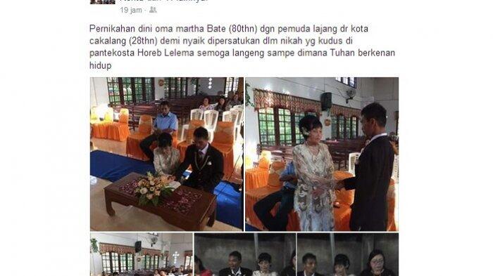 Pernikahan Nenek Berusia 82 Nikahi Pemuda 28 Tahun Bikin Heboh di Manado