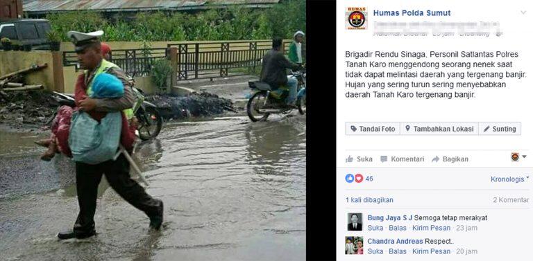 Aksi Heroik Polisi Ini Mendadak Viral di Medsos