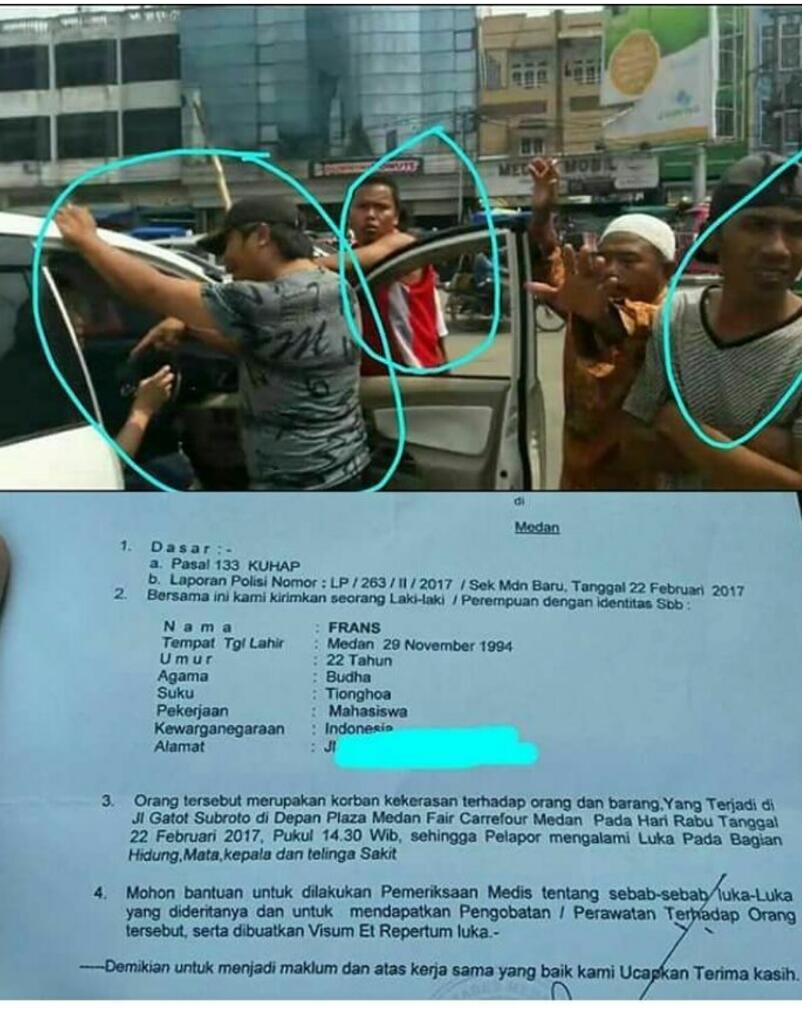 Alamak! Pengemudi Grab di Medan Babak Belur Diserang Penarik Betor