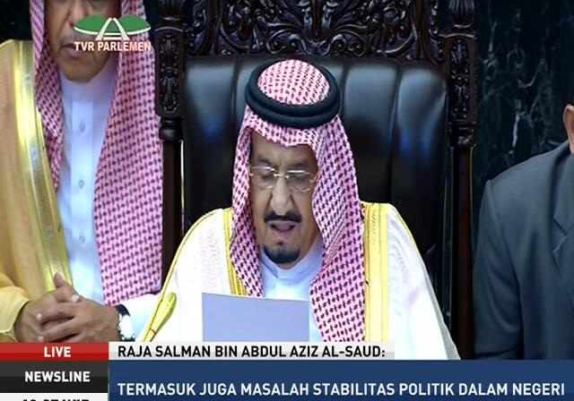 Raja Salman Pidato 3 Menit, Dikerumuni Anggota DPR 9 Menit