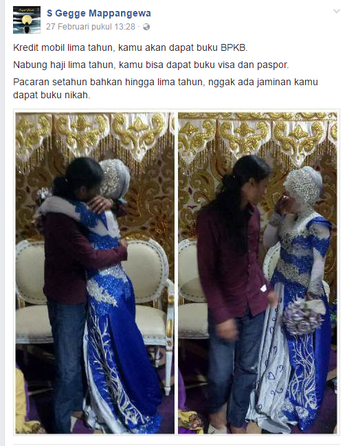 Gagal nikah usai pacaran 5 tahun, pria ini peluk mantan di pelaminan