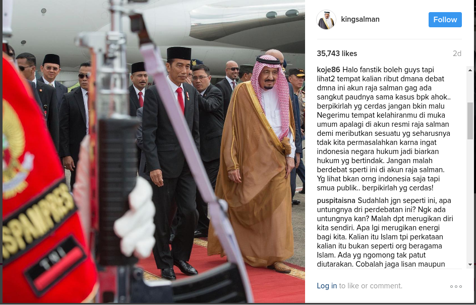 Hanya Netizen Indonesia Yang Berani Buat Ini di Instagram Raja Salman 