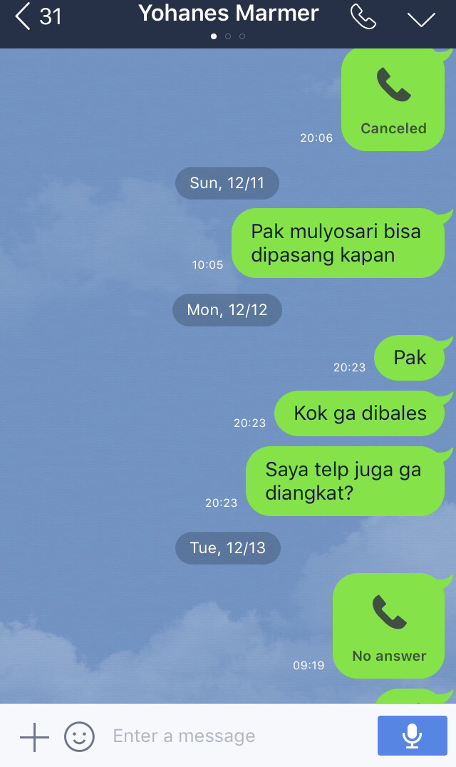 penipuan oleh johanes frendy cv alam lestari surabaya