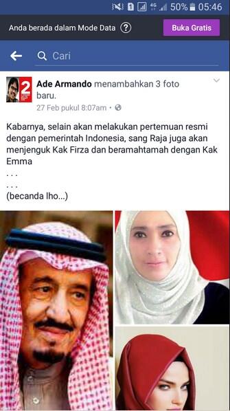 Ade Armando Lecehkan Raja Salman, Netizen Bilang Becandanya Kelewatan