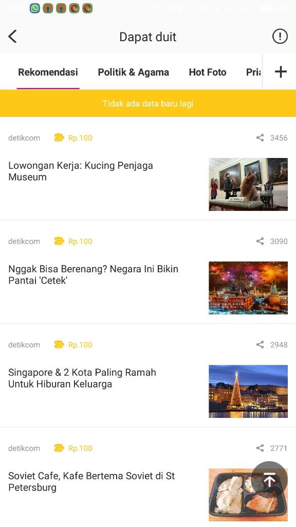 Mau Dapat Uang Setiap Hari Minimal 1000 Rupiah Gratis Dengan Membaca Berita
