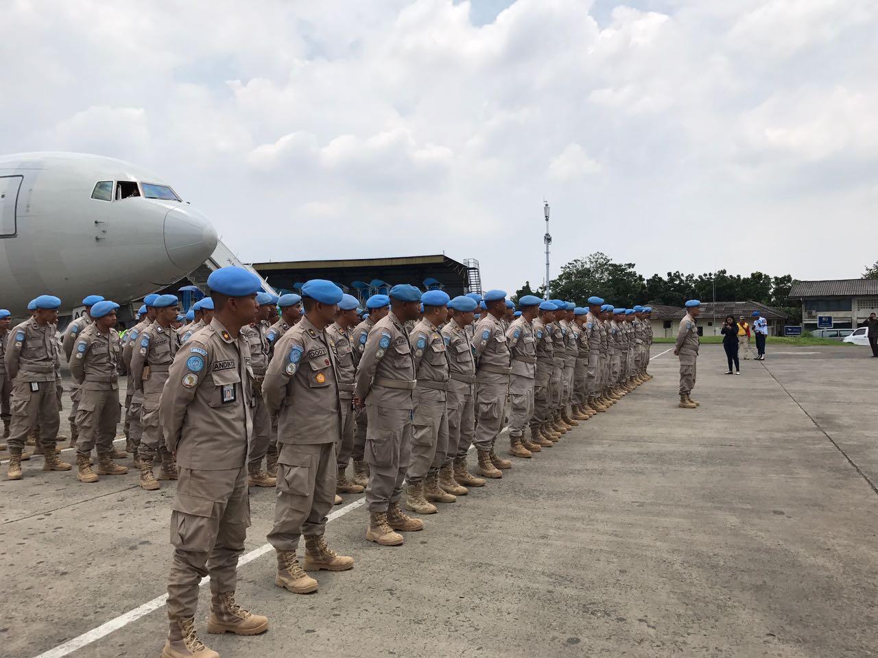 Pasukan FPU VIII Kebanggaan Indonesia Telah Tiba di Tanah Air dari Sudan