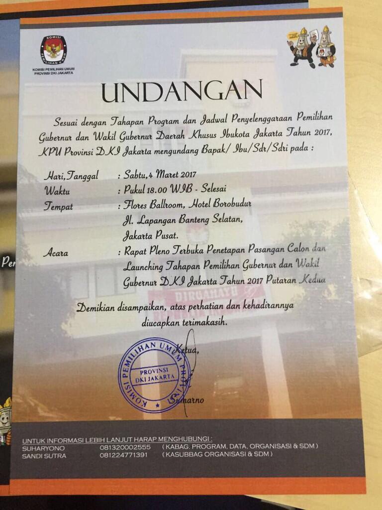 Kesal Acara KPU Jakarta Molor, Ahok-Djarot Keluar dr Flores Ballroom