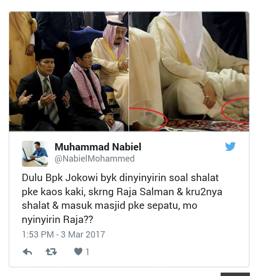 Raja Salman Salat di Masjid Istiqlal Pakai Sepatu, Netizen Ribut