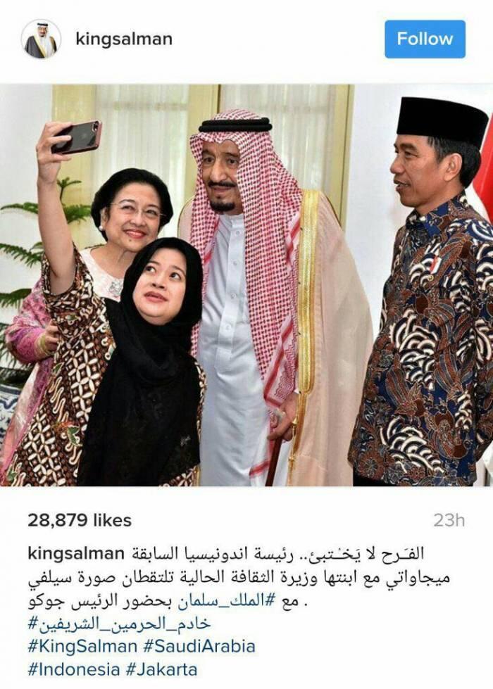 Begini Penampakan Megawati dan Puan Maharani di Akun Instagram Raja Salman