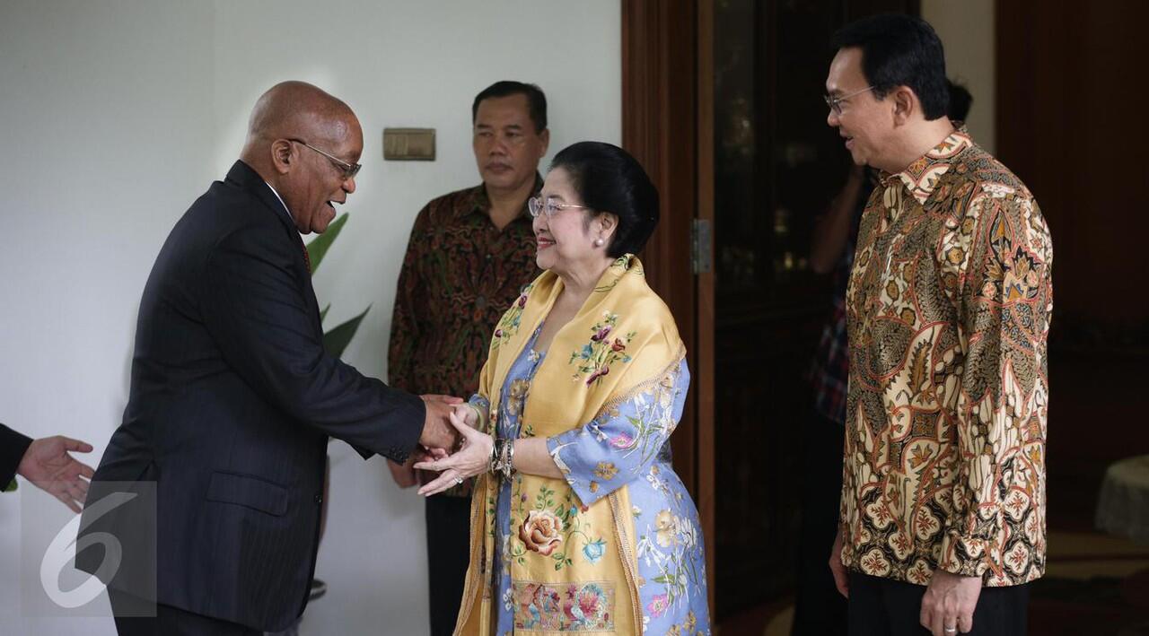 Ahok Dampingi Megawati Sambut Kedatangan Presiden Afrika Selatan