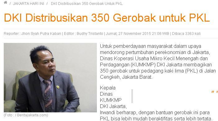 Usai Pelantikan Plt Gubernur, Djarot Resmikan Pujasera Blok S