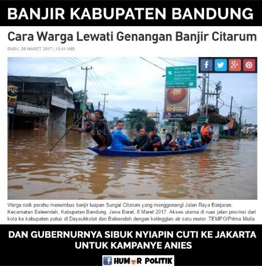 Ditanya Soal Banjir Bandung, Aher Buru-Buru Naik Mobil