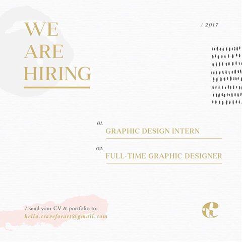 &#91;JAKARTA&#93; Recruitment for Graphic Designer at Craveforart !