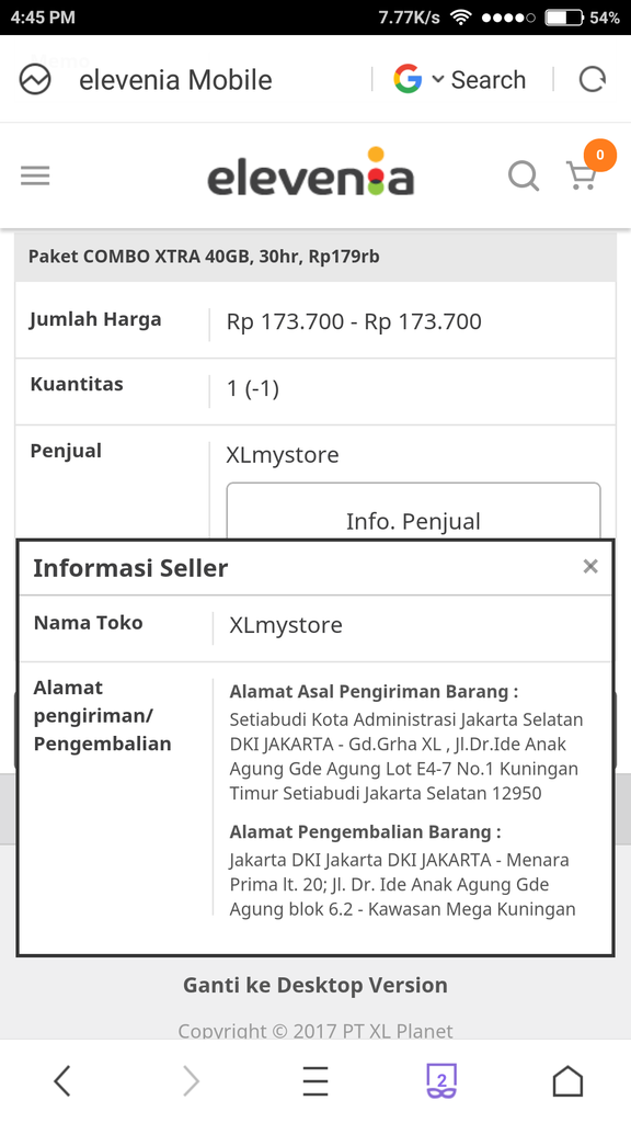 pengalaman beli kouta xl di elevenia