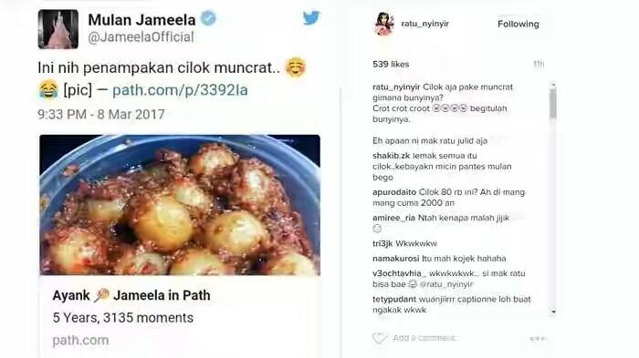 Cilok Muncrat ala Mulan Jameela Seharga Rp 80 Ribu, Netizen: Bikin Sendiri Dapat Seba