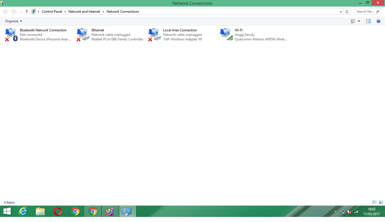 [ASK] Network Connection Hanya LAN dan Bluetooth