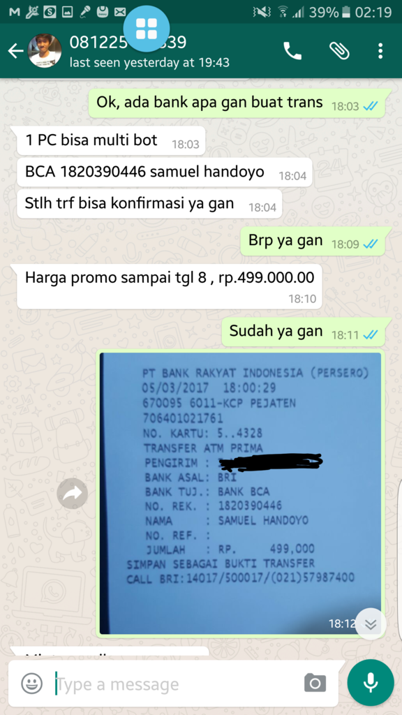 Waspada wanprestasi ID SaiBon ( Samuel Handoyo ) penipu