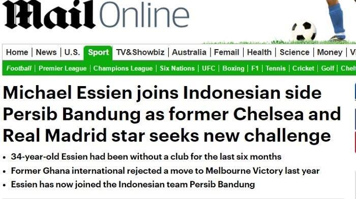 Michael Essien Didoakan Netizen Internasional Sukses Bersama Persib Bandung