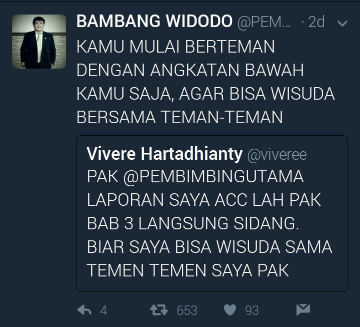 Tweet dosen gokil nanggapin pertanyaan mahasiswanya..#HappyFriday