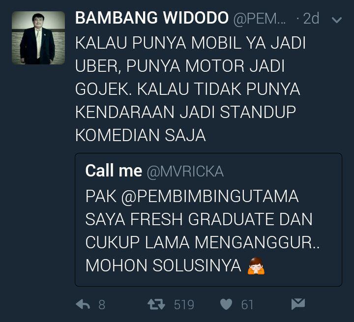 Tweet dosen gokil nanggapin pertanyaan mahasiswanya..#HappyFriday