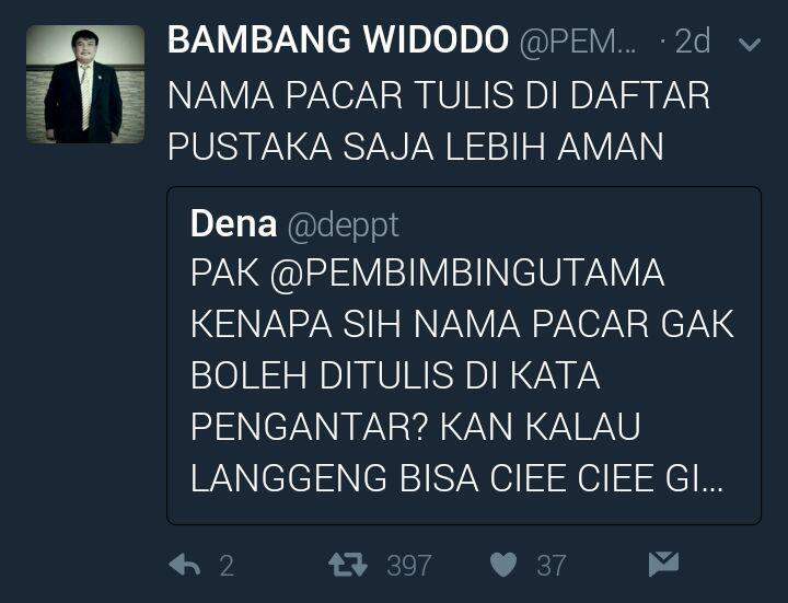 Tweet dosen gokil nanggapin pertanyaan mahasiswanya..#HappyFriday