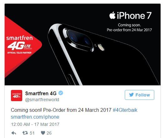 Smartfren: Kami Satu-satunya Operator Mitra iPhone 7