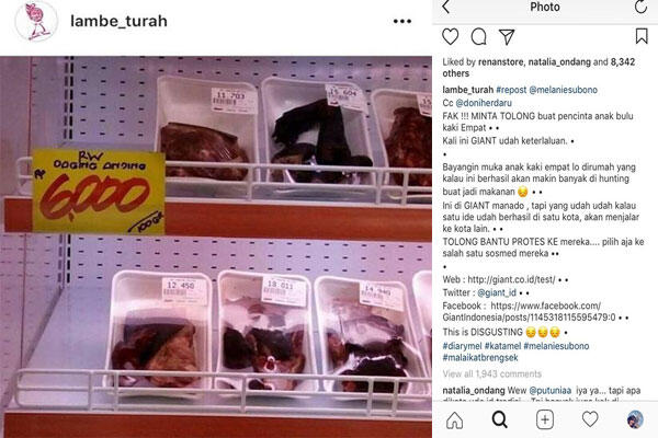 Jual Daging Anjing, Giant Manado Banjir Protes