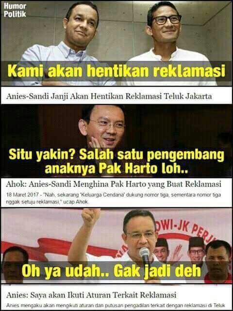 Ahok Sebut Anies-Sandi Menghina Soeharto Yang Membuat Reklamasi