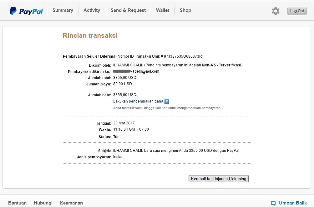 Jual Balance Paypal / Jual Saldo Paypal Verified Legal