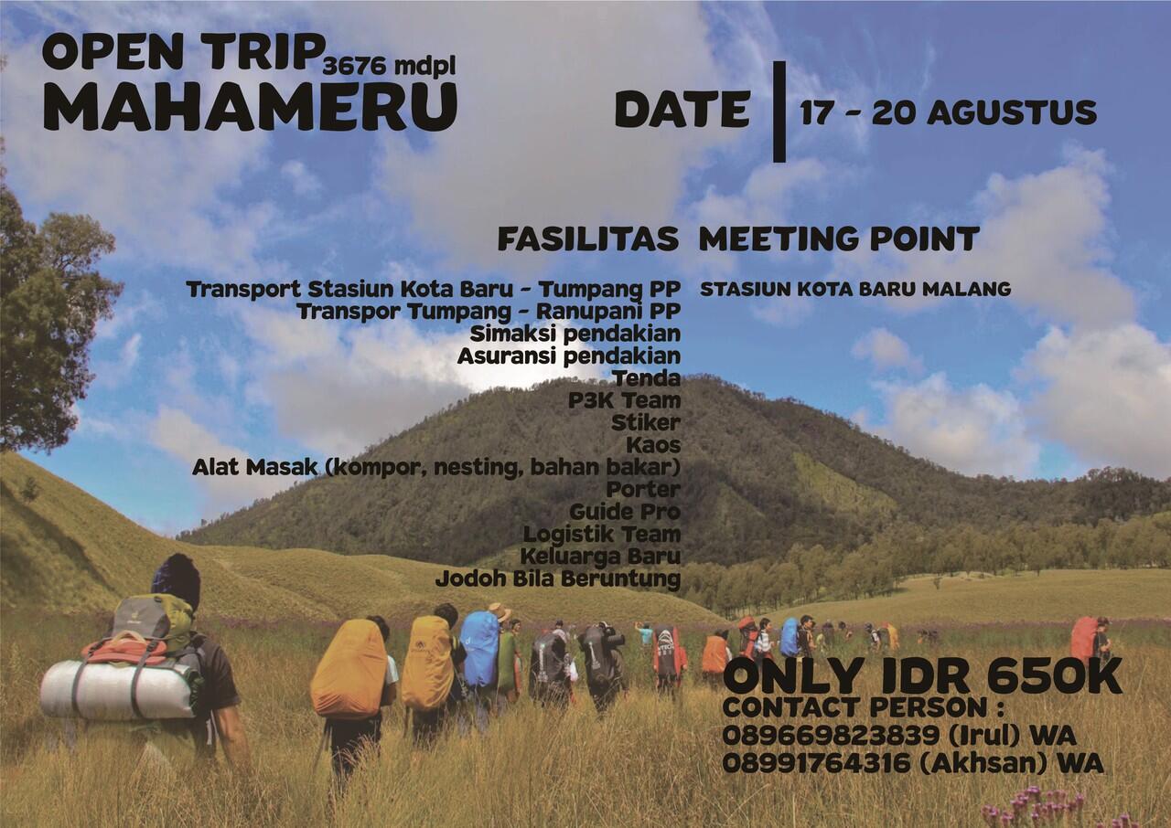 &#91;OPEN TRIP&#93; PENDAKIAN GUNUNG SEMERU 10-14 Mei dan 17-20 Agustus 2017