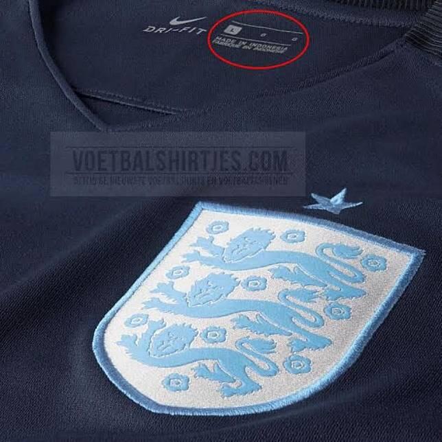 Jersey Timnas Inggris Ternyata Made in Indonesia, Gan! Ini Buktinya