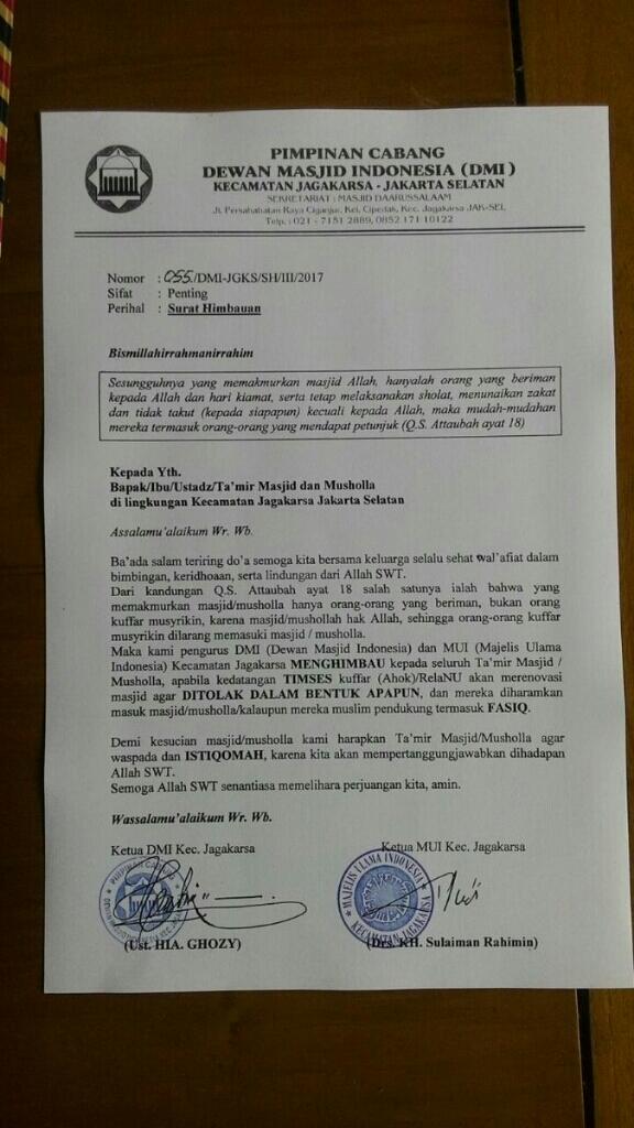 Contoh Surat Declare Hak