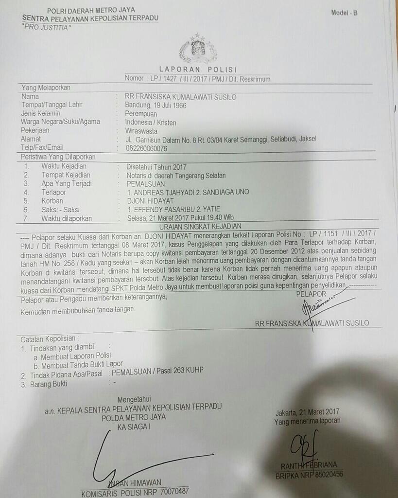 Sandiaga Uno Mangkir Bayar Utang, Ternyata Karena Palsukan Dokumen