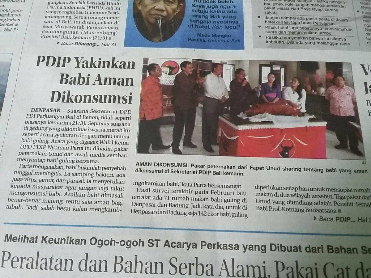 Asyik.. Daging Babi Bali Aman Dikonsumsi, Tapi..