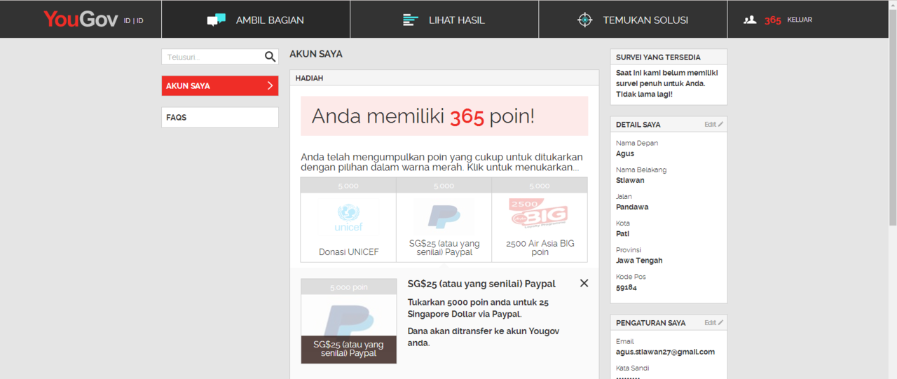 SURVEY 10 MENIT DI BAYAR $25 USD