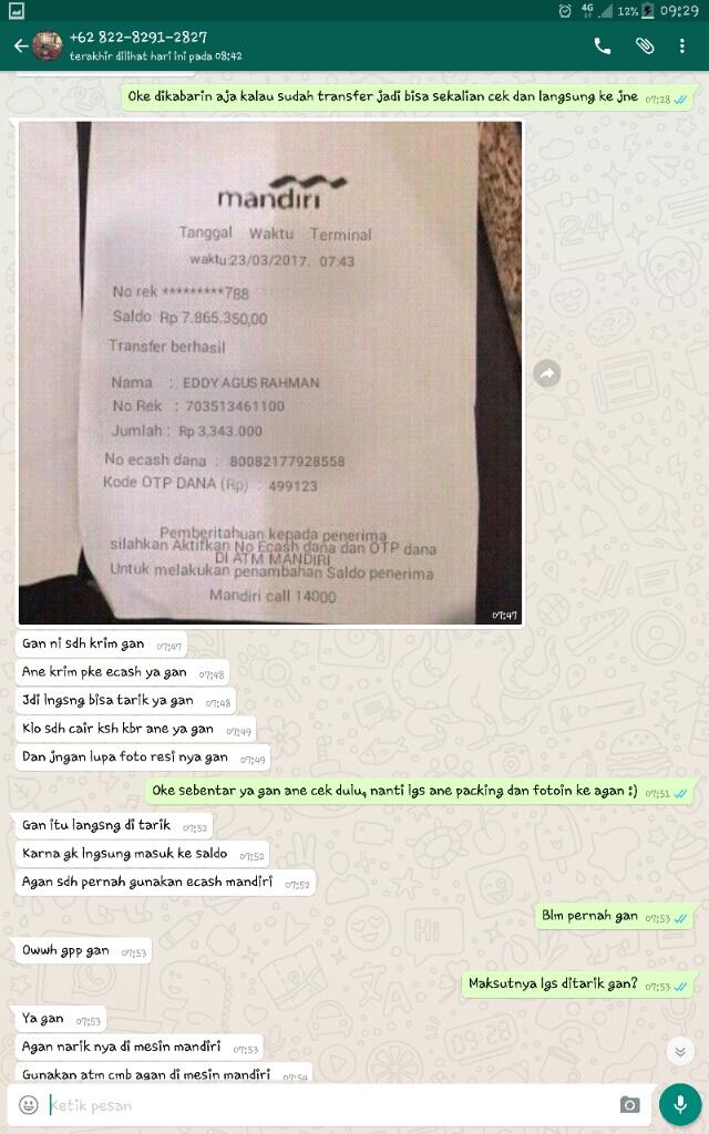 Hampir Ketipu Modus Transfer Via Mandiri E-Cash