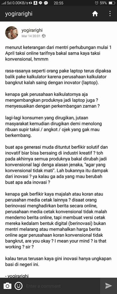 Kendaraan umum online vs konvensional. Sampaikan suaramu !!