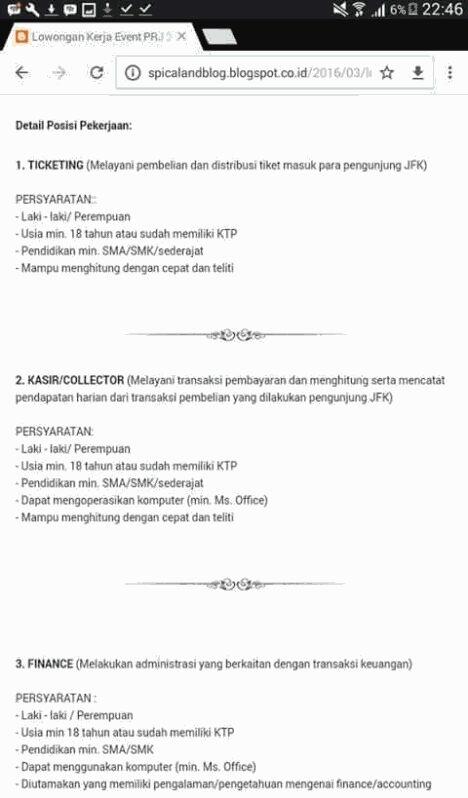 &#91;Lowongan Kerja Temporer&#93; LOKER PRJ 2017 BUKA LAGI
