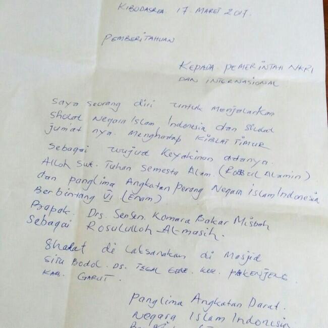 MUI Garut Minta Pemerintah Bertindak Soal Surat 'Jenderal NII'