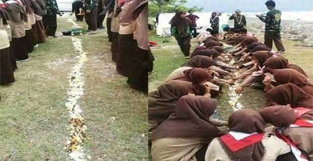 Memalukan! Pramuka Dihukum Makan Nasi tanpa Alas di Tanah, Kucing Saja Pakai Piring