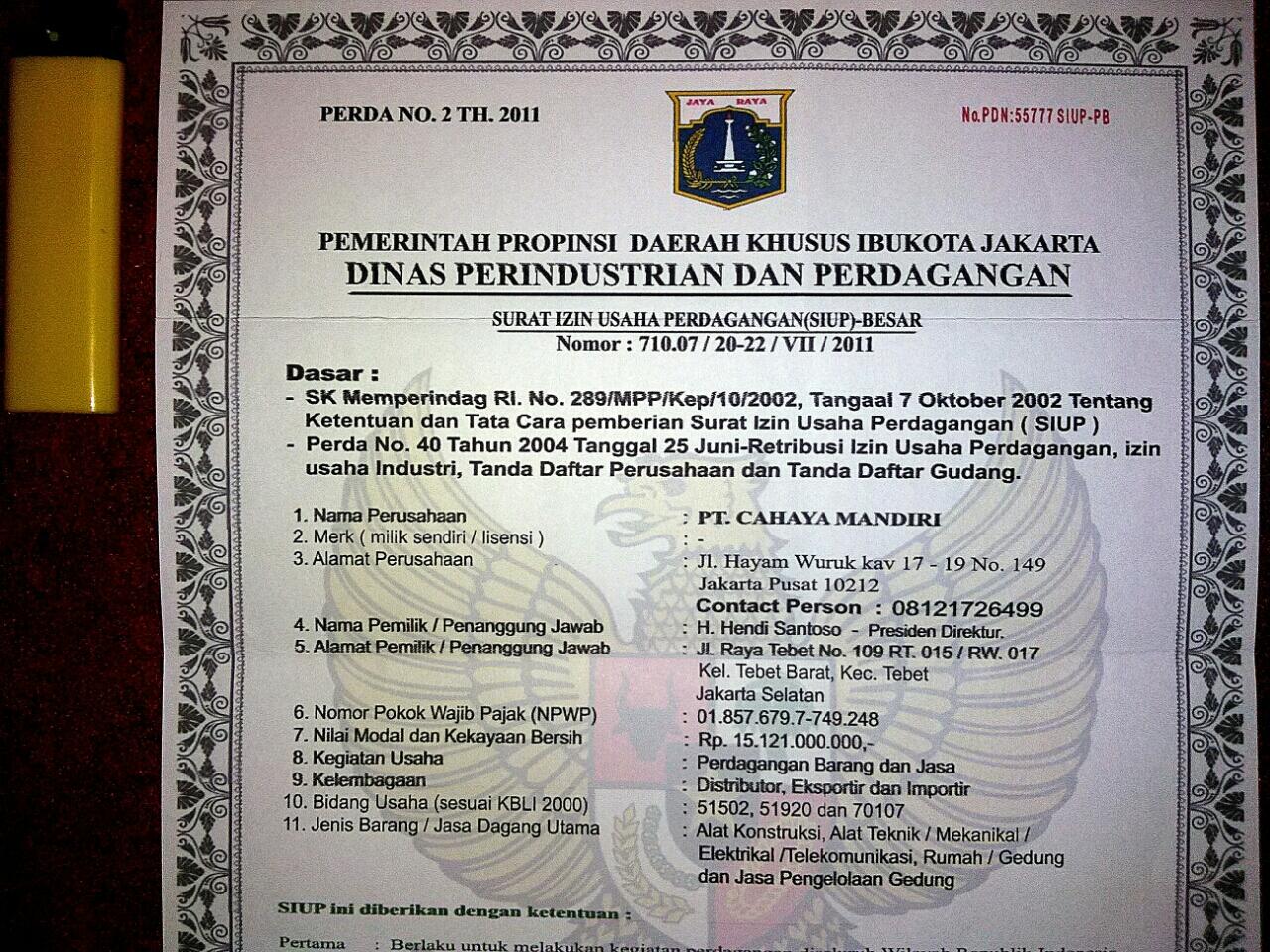 &#91;SHARE&#93; Penipuan - Cek dan SIUP Palsu?