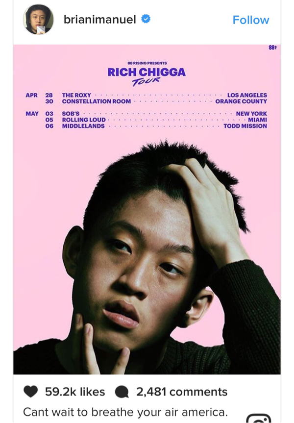 RICH CHIGGA Bakalan Tur pertama kali Ke amerika musim panas tahun ini