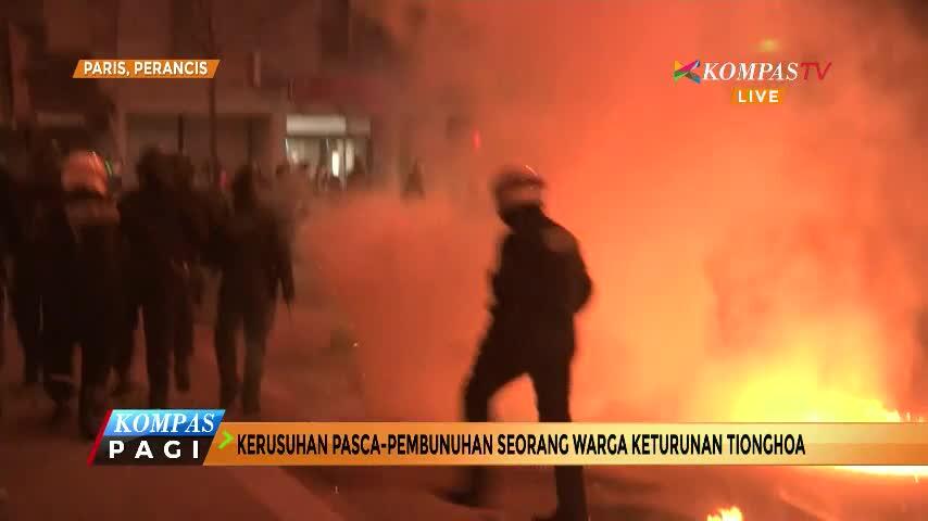 Masyarakat Tionghoa Bentrok dengan Polisi di Paris. Mobil Polisi Dibakar.