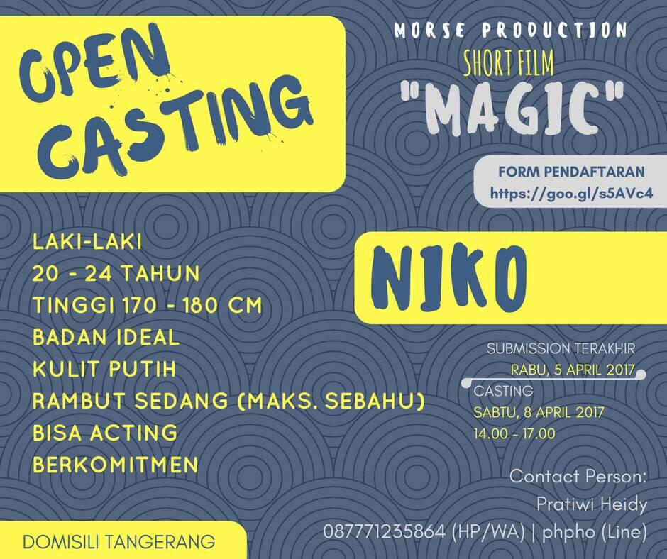 Lowongan Open Casting Film &quot;Magic&quot;