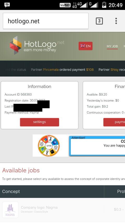 HOTLOGO 5-10$ Daily 100% FREE LEGIT Duitonline85