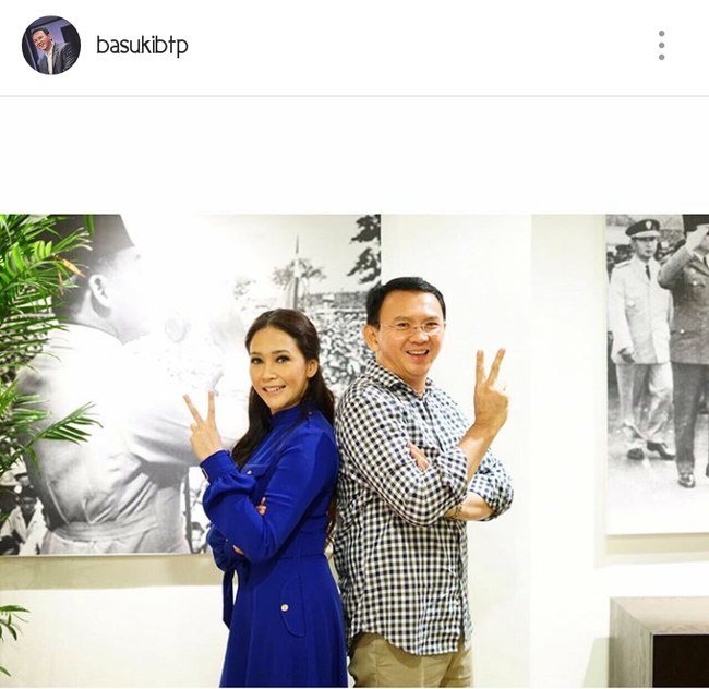 Ahok Posting Foto Bareng Maia Estianty Sambil Pose 2 Jari