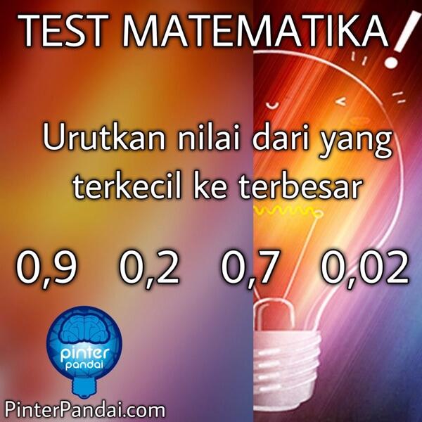 Urutkan nilai pecahan atau desimal, dari terkecil ke terbesar