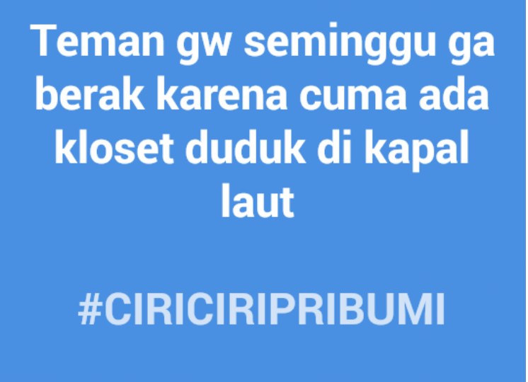 Tertawakan Isu Pribumi, Muncul #Ciriciripribumi