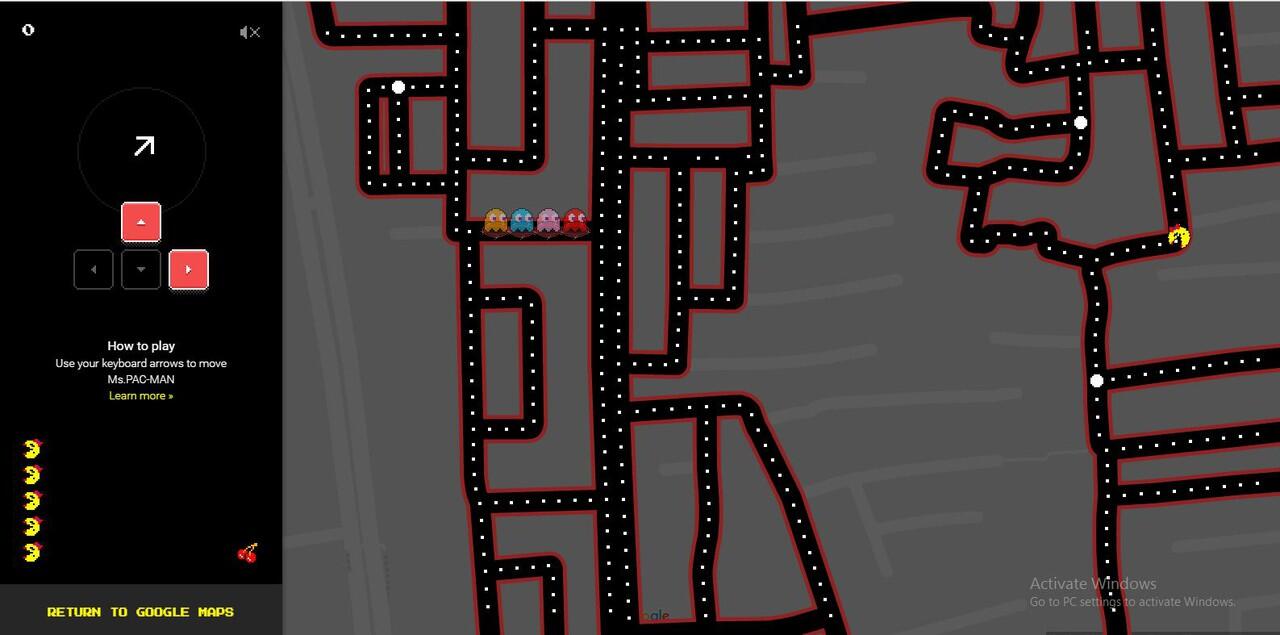 Nemu Pacman di Goggle Maps