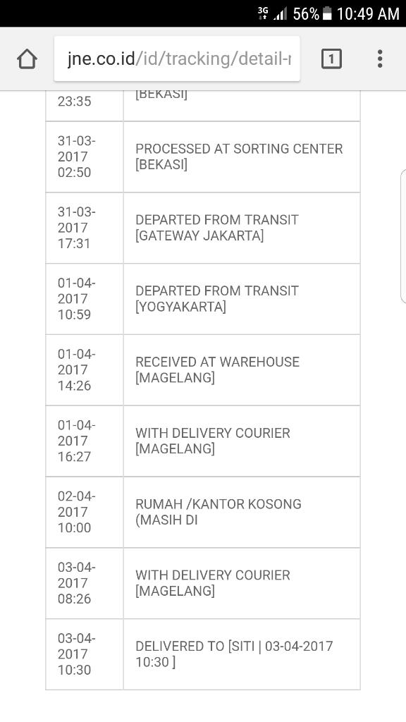 Hati Hati MenggunakN JNE BARANG TIDAK DIKIRIM